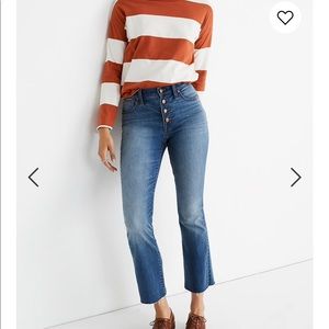 Madewell Cali Demi Boot Jeans with Button Front